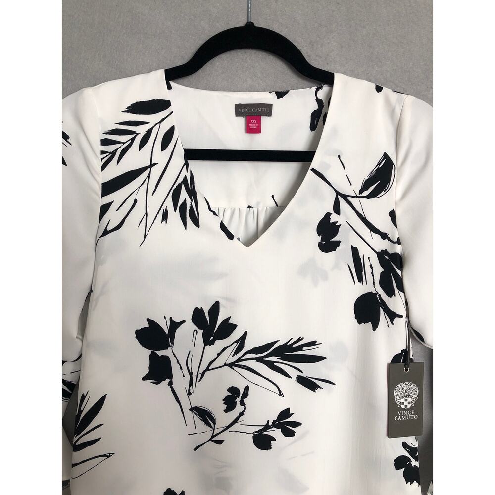 Vince Camuto Flounce Sleeve Top V-Neck Women's Size XXS NEW - Picture 5 of 7